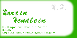 martin hendlein business card